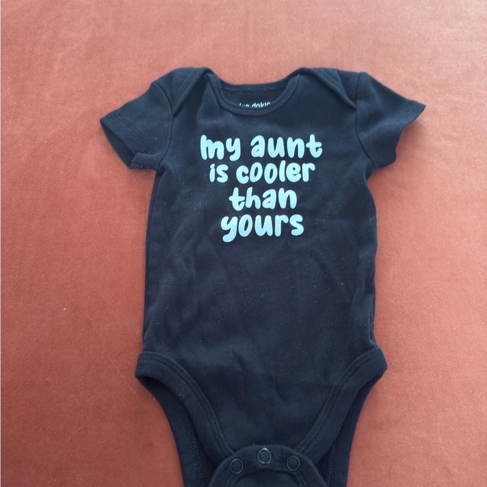 Okie Dokie Black Bodysuit with Cool Aunt Slogan
